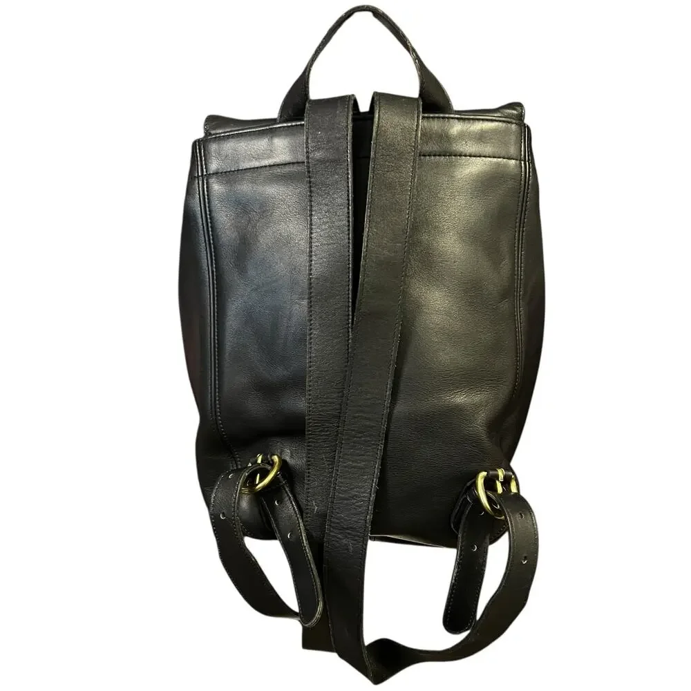 Vintage 1994 Coach Black Leather SoHo Bac Sac Backpack 4134 Made in USA w/ Card - Picture 8 of 12